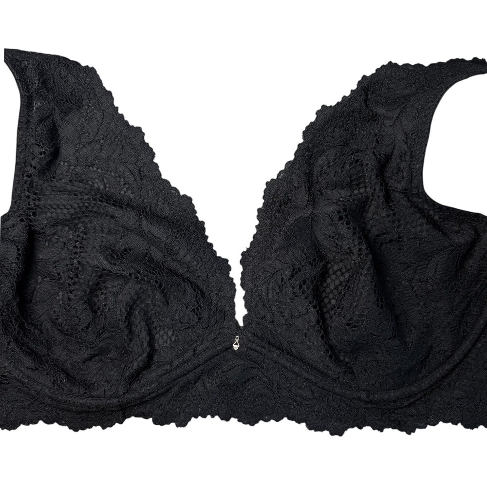 Le Mystere Womens 34G Black Lace Underwire Lined Bra Adjustable Straps NWT